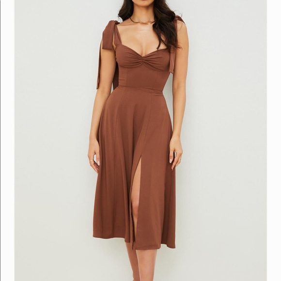 House of CB Dresses House Of Cb Alicia Summer Midi Dress Cocoa
